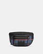 COACH®,WESTWAY BELT BAG WITH WINDOW PANE PLAID PRINT,Small,QB/Navy Red Multi,Front View