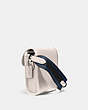 COACH®,CHARTER NORTH/SOUTH CROSSBODY WITH HYBRID POUCH IN COLORBLOCK,Polished Pebble Leather,Mini,Steam Multi,Angle View
