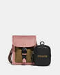 COACH®,CHARTER NORTH/SOUTH CROSSBODY WITH HYBRID POUCH IN COLORBLOCK,Polished Pebble Leather,Mini,New Blush Multi,Front View