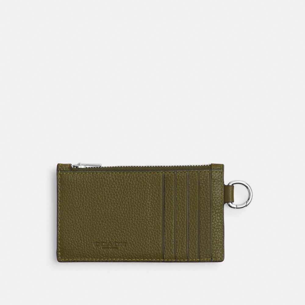 Coach Zip Card Case In Green