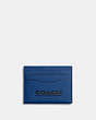 COACH®,CARD CASE,Pebbled Leather,Mini,Blue Fin/Black,Front View