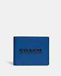 COACH®,PORTEFEUILLE 3 EN 1,Cuir galet,Nageoire bleue/Noir,Front View