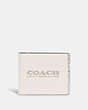 COACH®,3-IN-1 WALLET,Pebbled Leather,Mini,Chalk/Steam,Front View