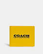 COACH®,3-IN-1 WALLET,Pebbled Leather,Mini,Canary/Black,Front View