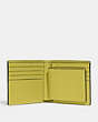 COACH®,3-IN-1 WALLET,Pebbled Leather,Mini,Key Lime/Army Green,Inside View,Top View