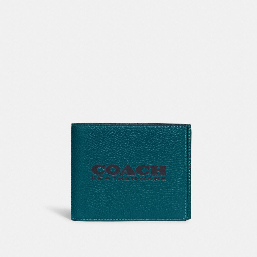 COACH®,PORTEFEUILLE 3 EN 1,Turquoise profond/Bleu marine minuit,Front View
