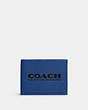 COACH®,SLIM BILLFOLD WALLET,Pebbled Leather,Mini,Blue Fin/Black,Front View