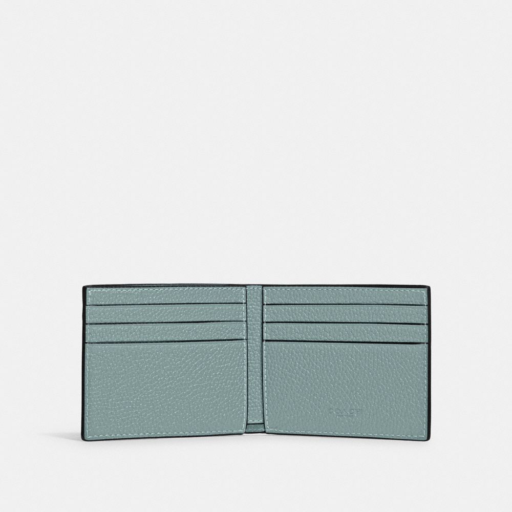 COACH®,PORTEFEUILLE FIN À DEUX VOLETS,Aqua/Marine minuit,Inside View,Top View