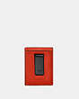 COACH®,MONEY CLIP CARD CASE,Sport calf leather,Mini,Red Orange,Back View