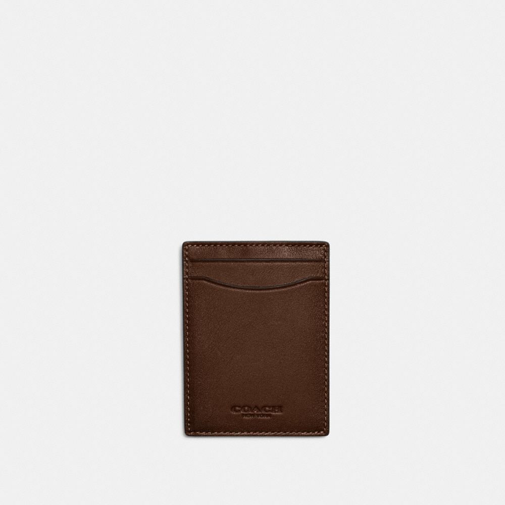 COACH®,MONEY CLIP CARD CASE,Mini,Dark Saddle,Front View