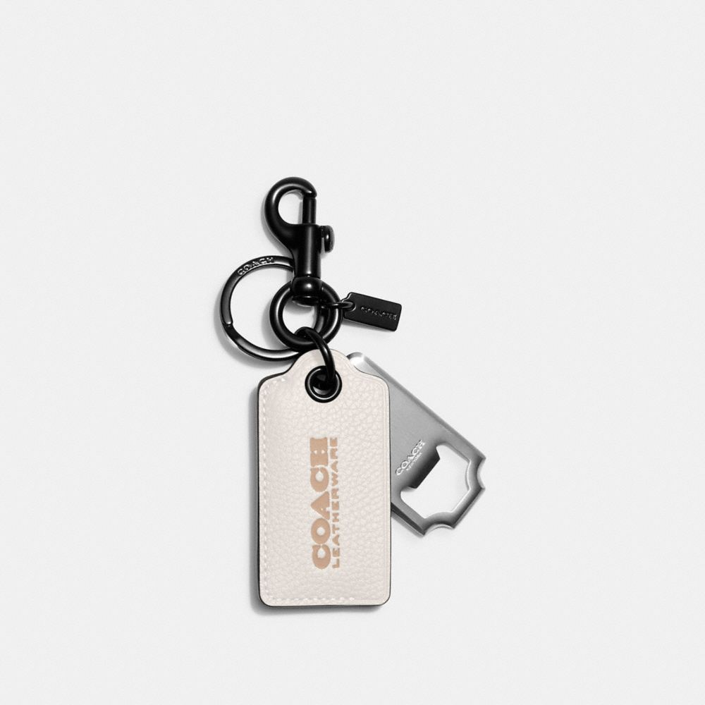 COACH GREEN LEATHER MINI ROGUE BAG CHARM KEY RING FOB