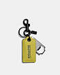 COACH®,BOTTLE OPENER KEY FOB,Polished Pebble Leather,Mini,Key Lime/Army Green,Front View
