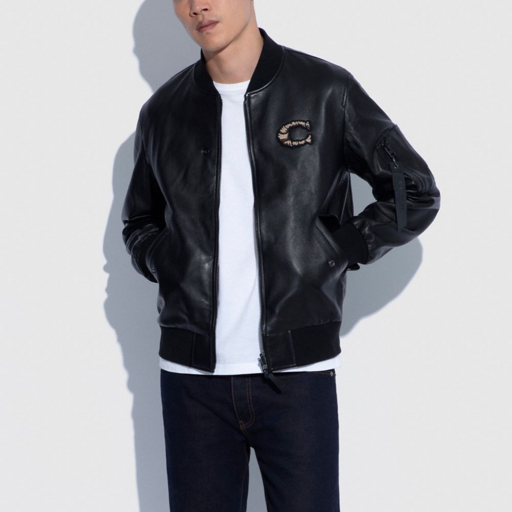 COACH®  Reversible Leather Jacket