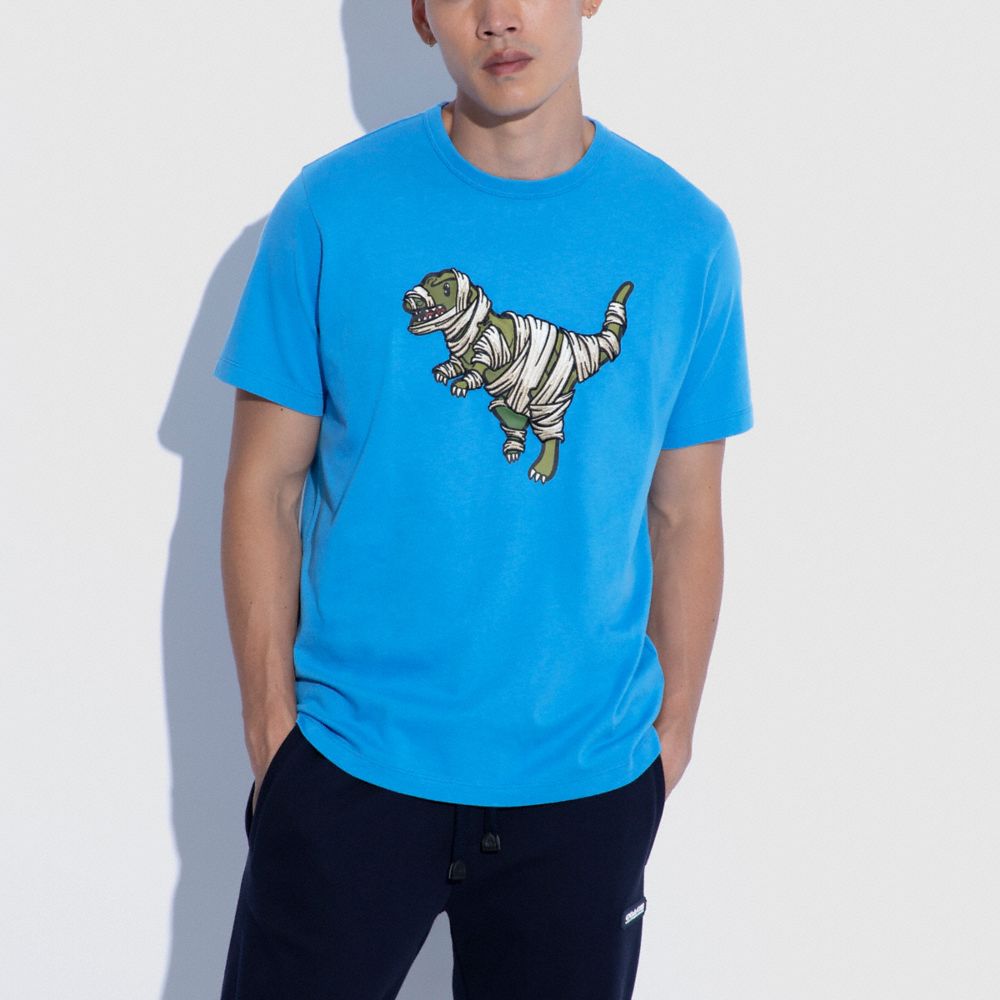 COACH®,Coach X Michael B. Jordan T Shirt In Organic Cotton With Mummified Rexy,,Scale View