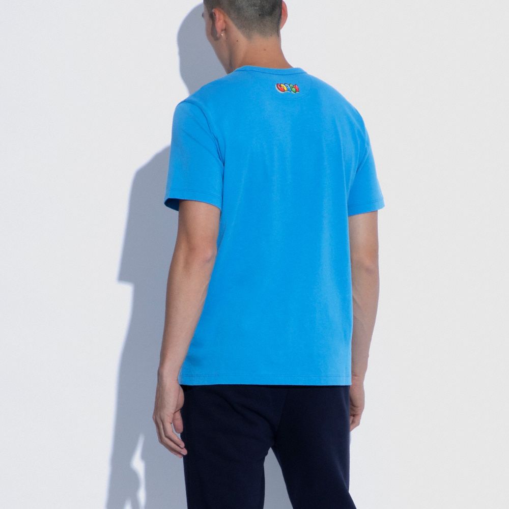 COACH®,Coach X Michael B. Jordan T Shirt In Organic Cotton With Mummified Rexy,,Scale View