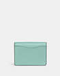 COACH®,HALF FLAP CARD CASE,Pebbled Leather,Mini,Silver/Faded Blue,Back View