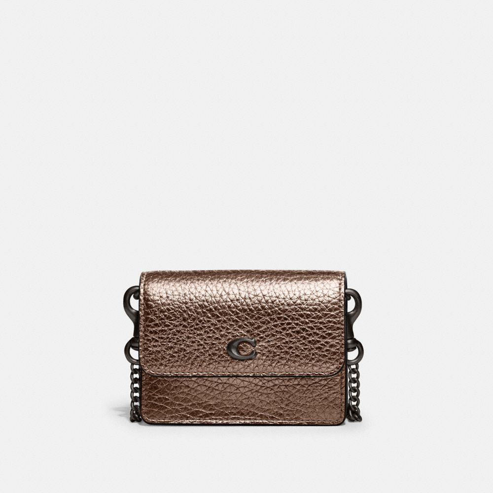 Morgan Metallic Flap Chain Wallet