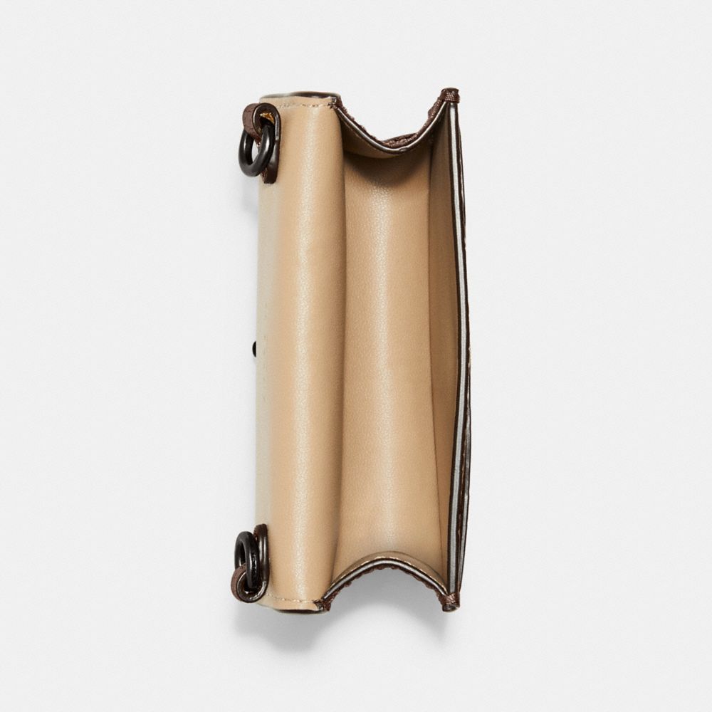 Metallic Bronze Leather Phone Bag