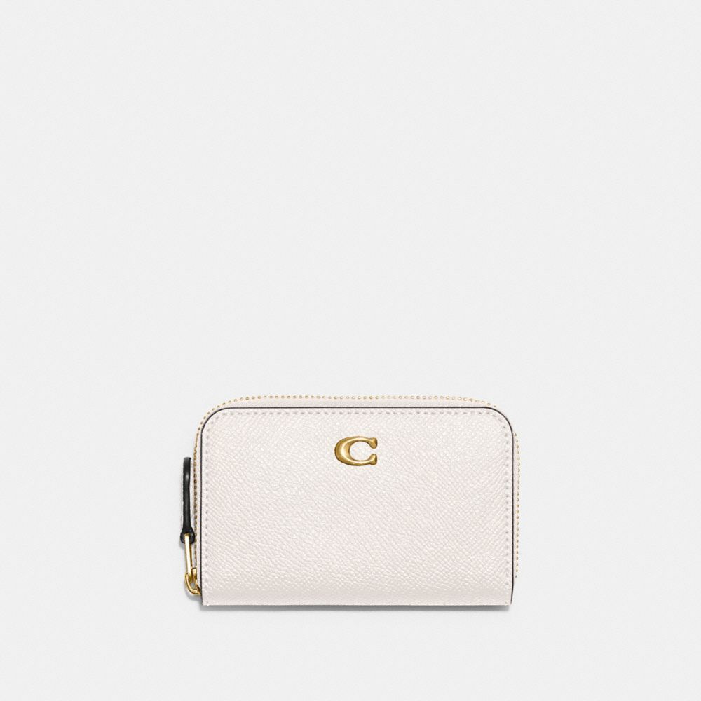 COACH Crossgrain Leather Small Zip Around Card Case