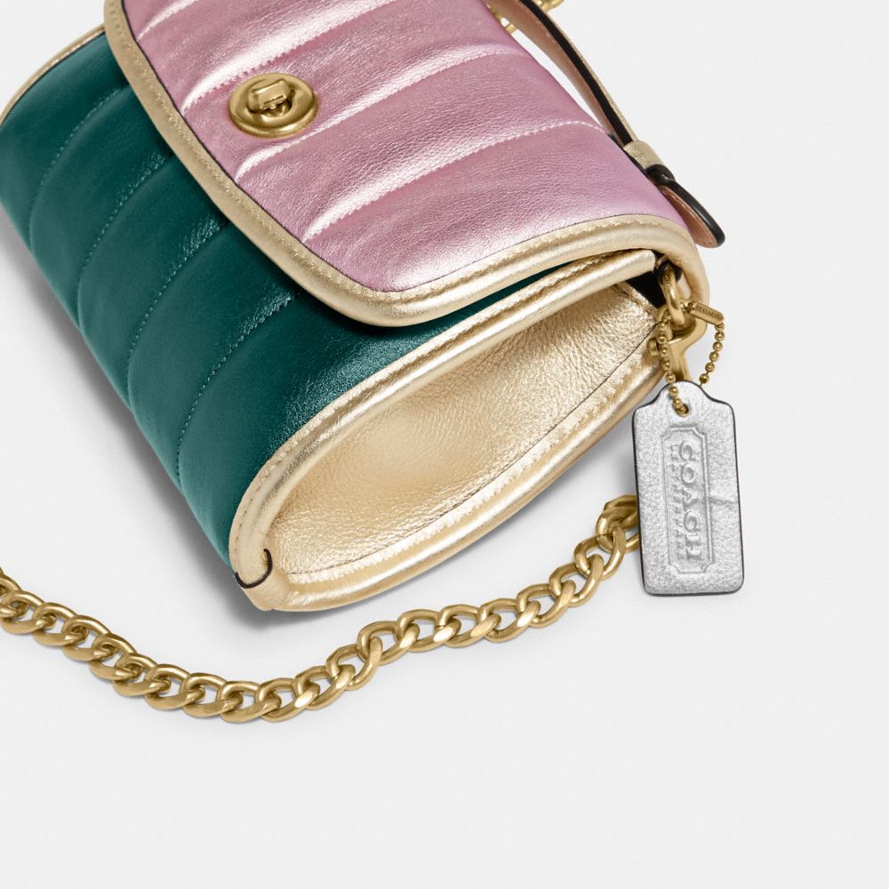 COACH®,Kip Turnlock Crossbody With Colorblock Quilting,,Closer View