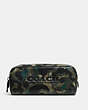 COACH®,TRAVEL KIT 21 WITH CAMO PRINT,Pebble Leather,Small,Camo,Green/Blue,Front View
