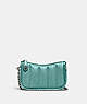 COACH®,SWINGER 20 WITH QUILTING,Smooth Leather,Small,Pewter/Metallic Dark Green,Front View