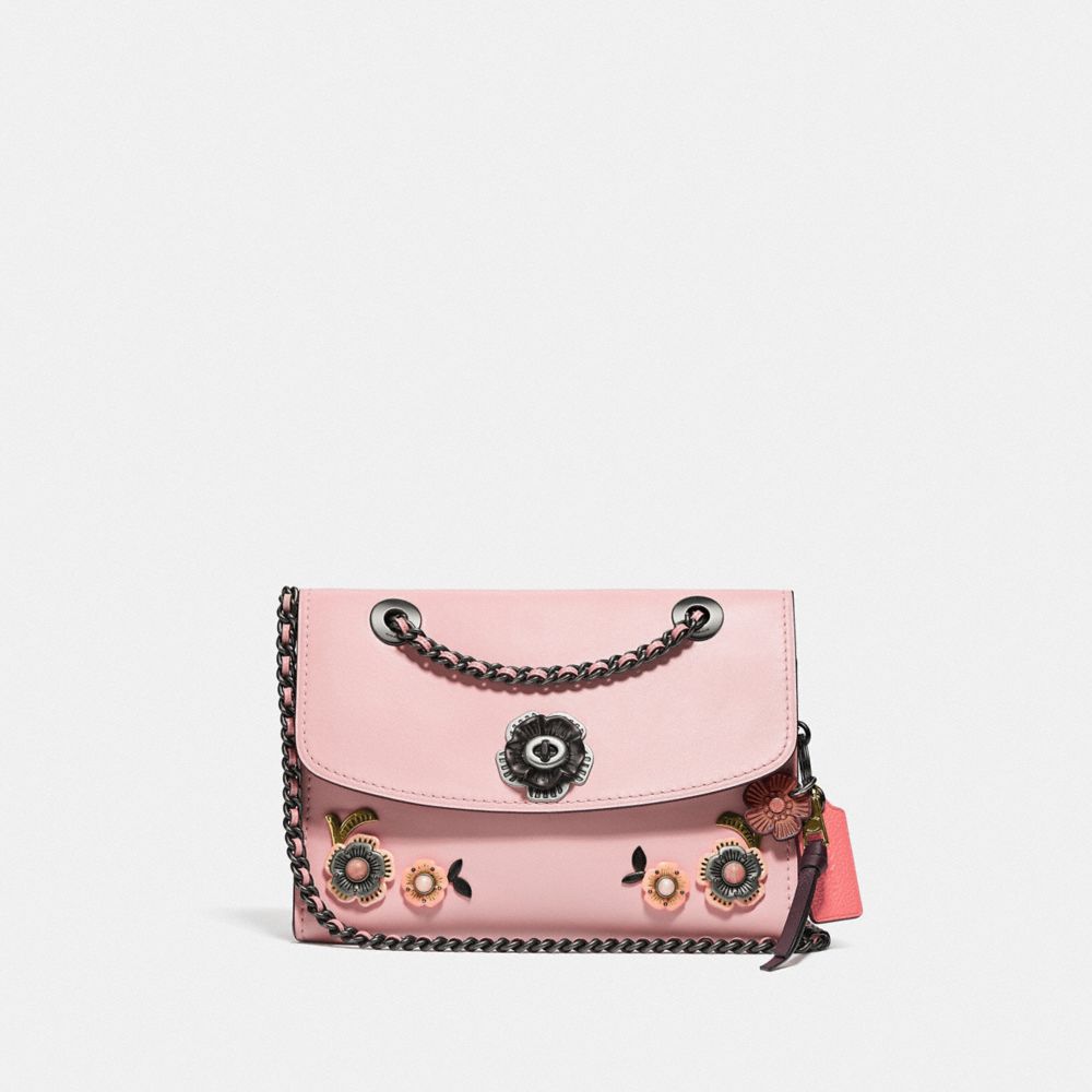 Coach parker top handle clearance with tea rose stones