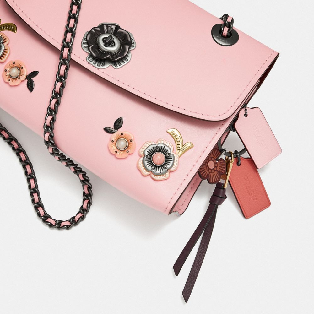 Coach parker top handle outlet with tea rose stones