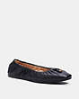 COACH®,ELEANOR FLAT,Leather,Black,Front View