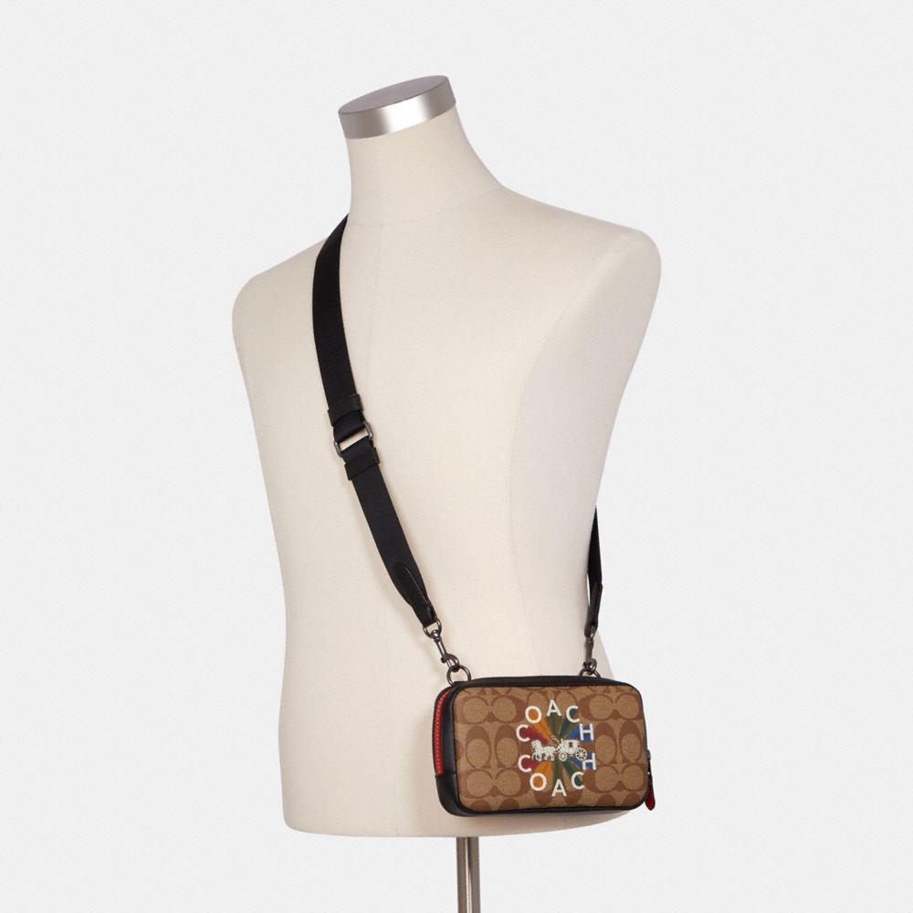 Carrier Phone Crossbody In Signature Canvas With Coach Radial Rainbow