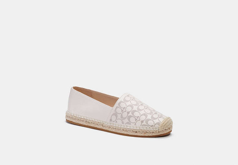 COACH®,CARLEY ESPADRILLE,Leather,Chalk,Front View