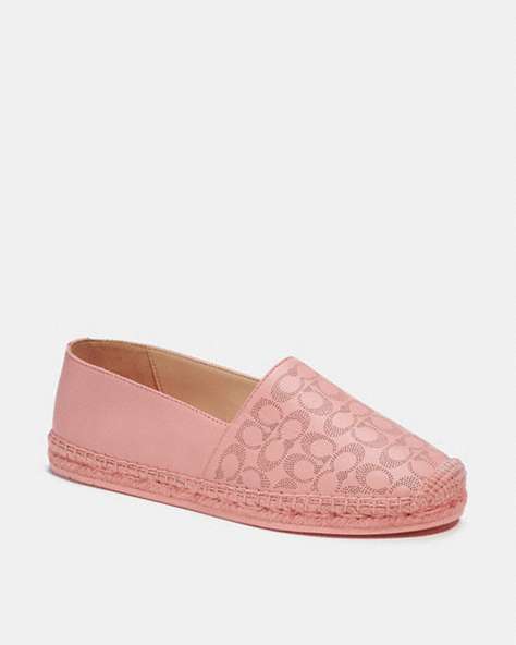 COACH®,CARLEY ESPADRILLE,Leather,Candy Pink,Front View