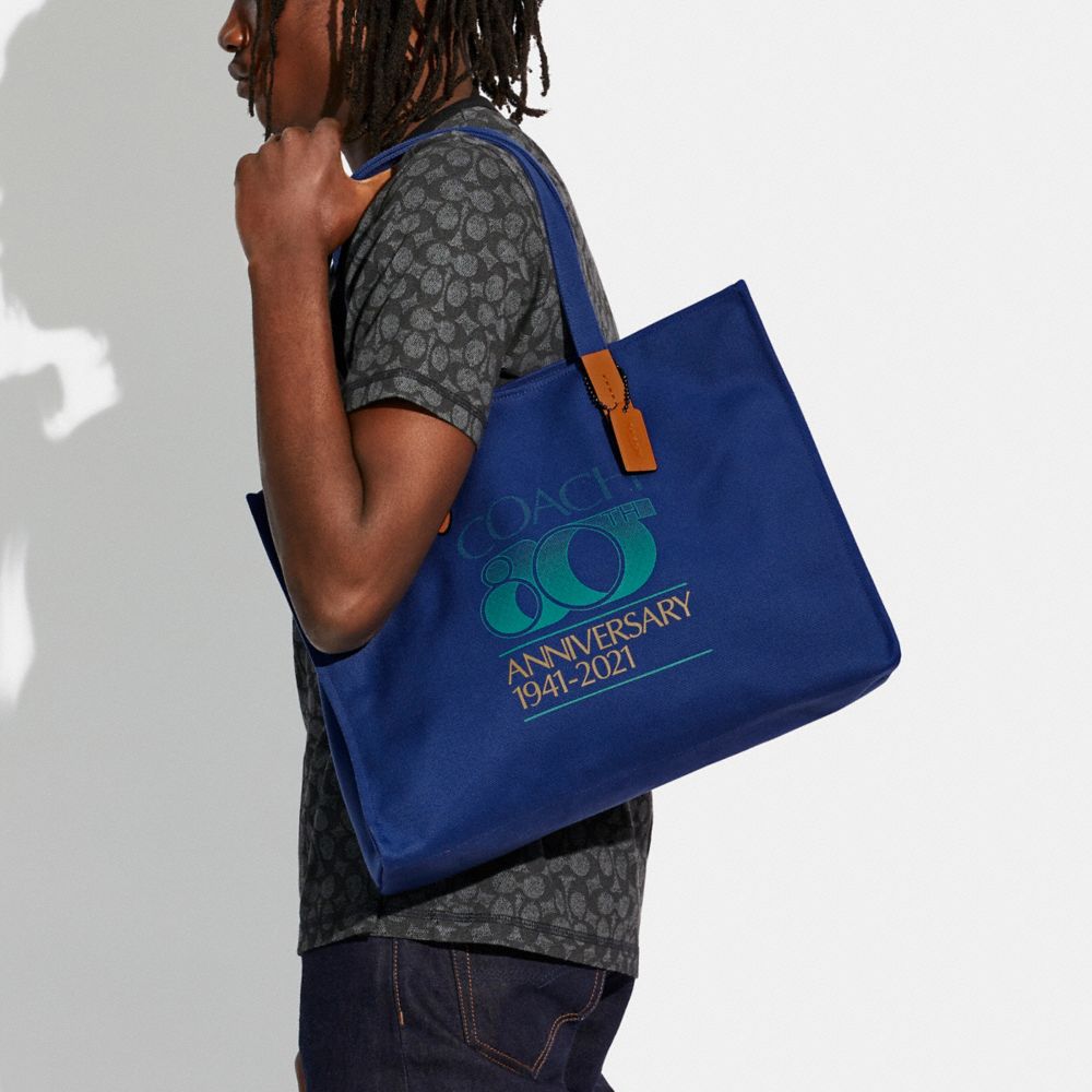 COACH®,80 Th Anniversary 100 Percent Recycled Canvas Tote 42,,Detail View