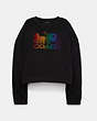 COACH®,RAINBOW HORSE AND CARRIAGE CREWNECK,n/a,Black,Front View