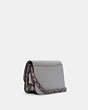 COACH®,BRYNN FLAP CROSSBODY BAG,Leather,Medium,Silver/Granite,Angle View