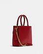 COACH®,MINI PEPPER CROSSBODY,Pebbled Leather,Small,Gold/1941 Red,Angle View