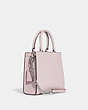 COACH®,MINI PEPPER CROSSBODY,Pebbled Leather,Small,Silver/Ice Pink,Angle View