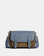 COACH®,LUCY CROSSBODY IN SIGNATURE CANVAS,pvc,Medium,Silver/Khaki/Marble Blue,Front View