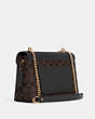 COACH®,TAMMIE SHOULDER BAG IN SIGNATURE CANVAS,Signature Coated Canvas/Smooth Leather,Medium,Gold/Brown Black,Angle View