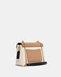 COACH®,TAMMIE SHOULDER BAG IN COLORBLOCK,Smooth Leather,Medium,Gold/Chalk Multi,Angle View