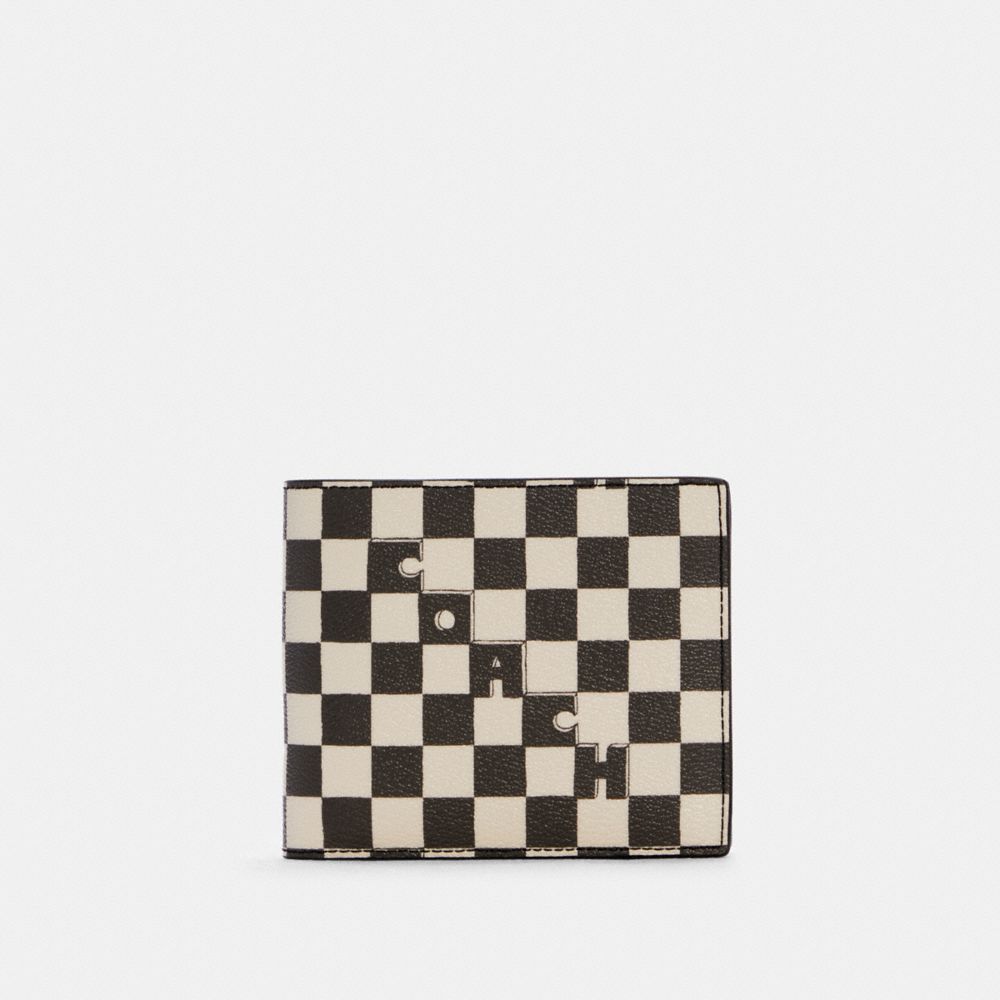 3 In 1 Wallet With Checker Print