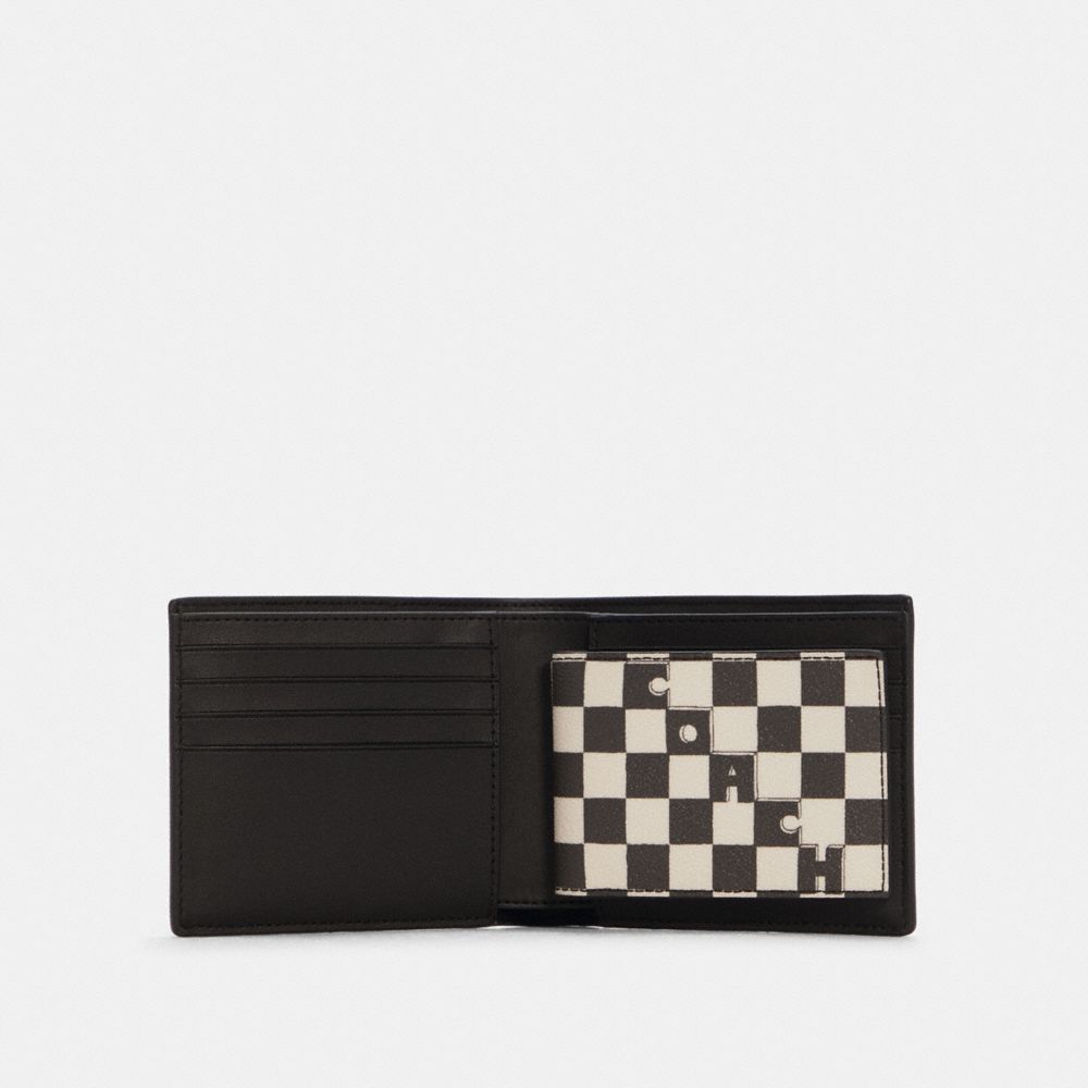 3 In 1 Wallet With Checker Print