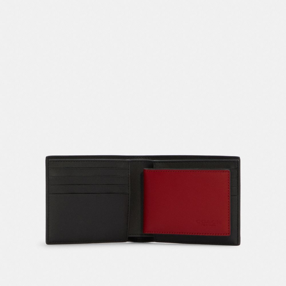 Coffret cadeau portefeuille 3 en 1 en toile signature color block