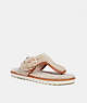 COACH®,HOLLIE FLIP FLOP,Shearling/Leather,Natural,Front View