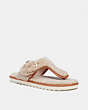 COACH®,HOLLIE FLIP FLOP,Shearling/Leather,Natural,Front View