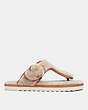 COACH®,HOLLIE FLIP FLOP,Shearling/Leather,Natural,Angle View