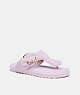 COACH®,HOLLIE FLIP FLOP,Shearling/Leather,PALE PINK,Front View