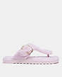COACH®,HOLLIE FLIP FLOP,Shearling/Leather,PALE PINK,Angle View