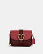 COACH®,GEMMA CROSSBODY BAG IN COLORBLOCK WITH BUTTERFLY BUCKLE,Crossgrain Leather,Small,Gold/Strwbrry Hze/Crnbrry,Front View