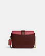 COACH®,GEMMA CROSSBODY BAG IN COLORBLOCK WITH BUTTERFLY BUCKLE,Crossgrain Leather,Small,Gold/Strwbrry Hze/Crnbrry,Back View